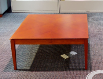 Square wood coffee table