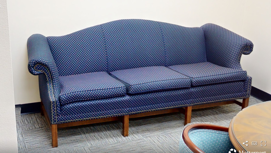 Blue dotted 3 seat couch