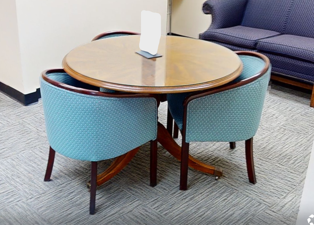 Dotted blue guest chair