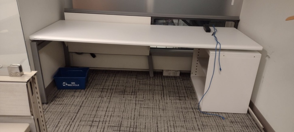 Haworth Desk + 2-Shelf Bookcase, Wood, Metal, 84x32"