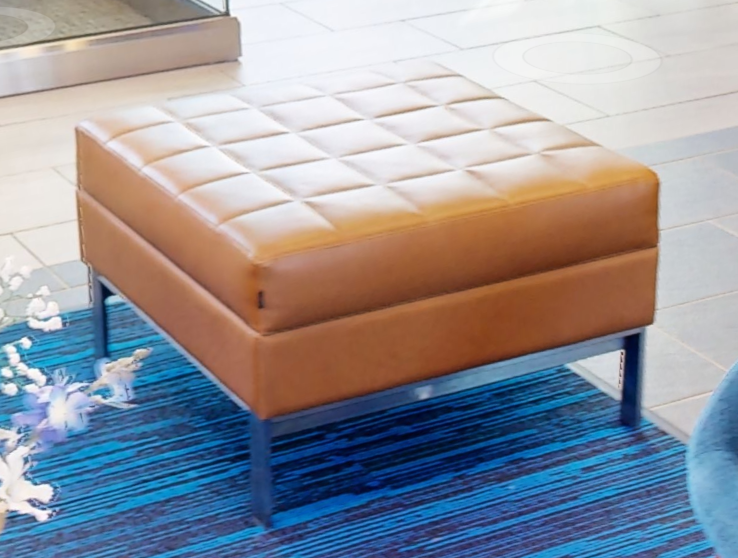 Gold square ottoman