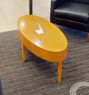 Oval coffee table