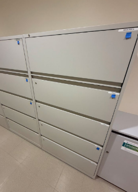 5 -DRAWER METAL LATERAL FILE CABINETS  18"D X 36"W (GRAY)