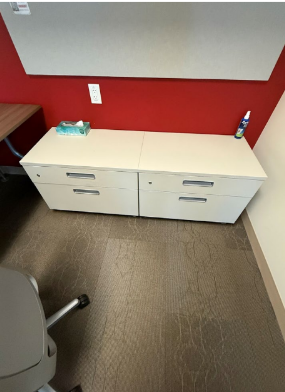 METAL LOW LATERAL FILE CABINET BOX, FILE. 19"D X 36"W - WHITE