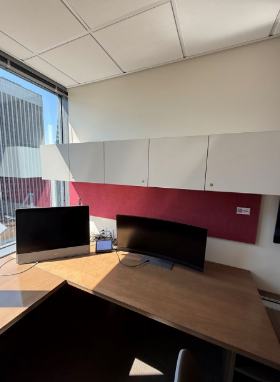30"W X 82"L -DESK W/METAL LEGS (WOOD LAMINATE TOP)