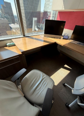 30"D X 42" WOOD DESK RETURN