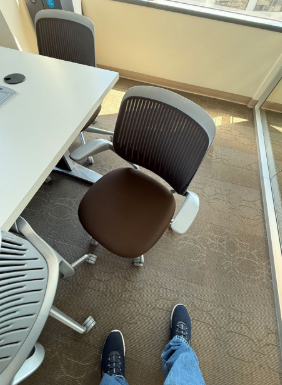 HUDDLE ROOM TASK CHAIRS (BROWN SEAT W GRAY TRIM)