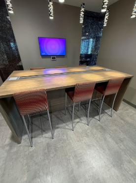 WOOD HI TOP CAFÉ TABLE 48"W X 96"L