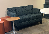 blue pattern love-seat
