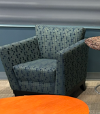 blue pattern lounge chair