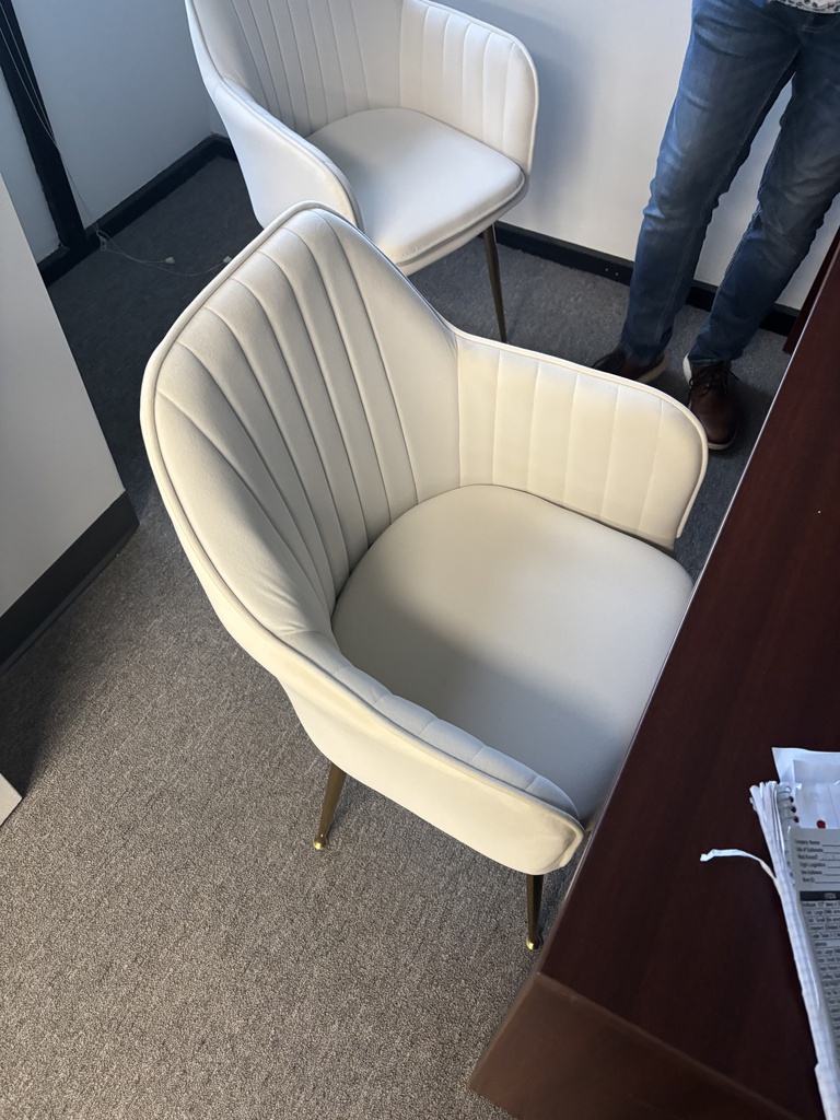 Guest chair white leather