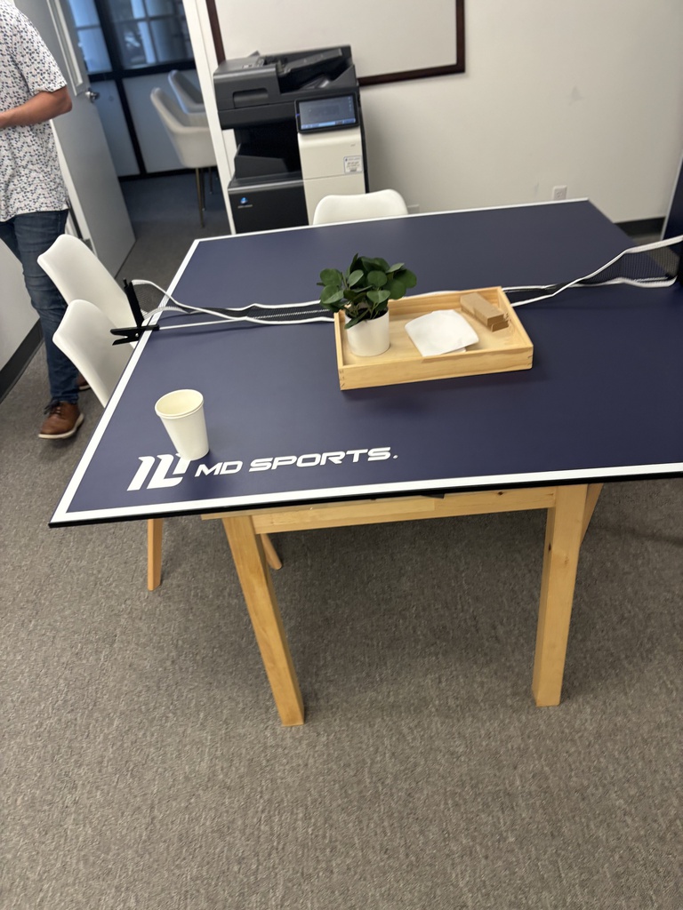 Makeshift ping pong table