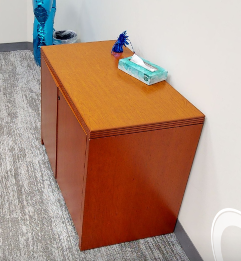 2 door cabinet, wood