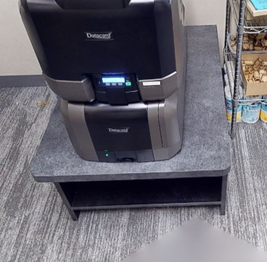Grey printer cabinet