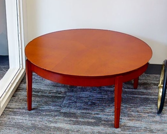Round coffee table, wood