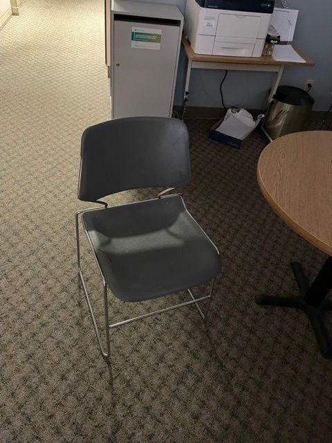 Plastic Grey Armless Café/Stacking Chair