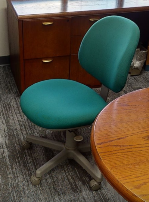Green task chair no arms