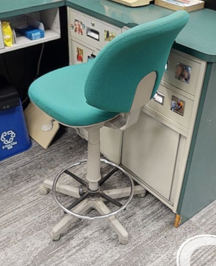 Green teller task chair no arms