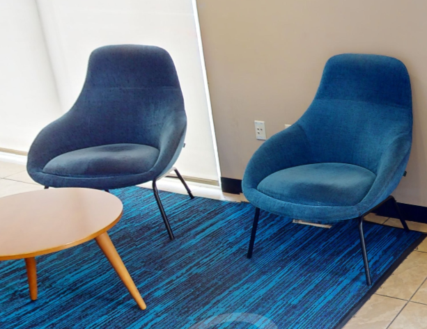 Blue lounge chair