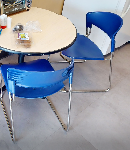 Blue cafe chair