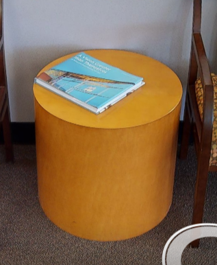 Round solid side table