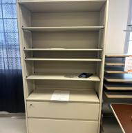 Bookshelf / Cabinet with Locking Drawers (Beige)