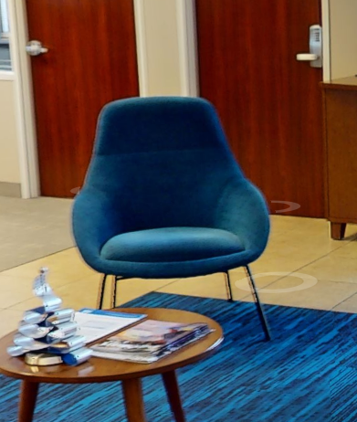 Blue lounge chair
