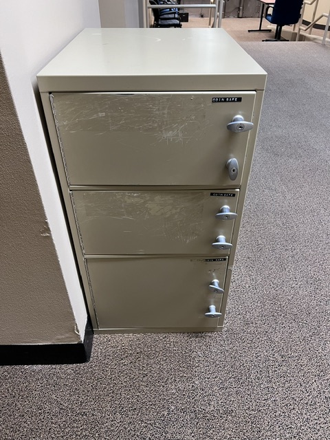 Beige 3 drawer safe
