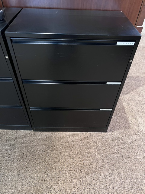 Black 3 drawer lateral file cabinets