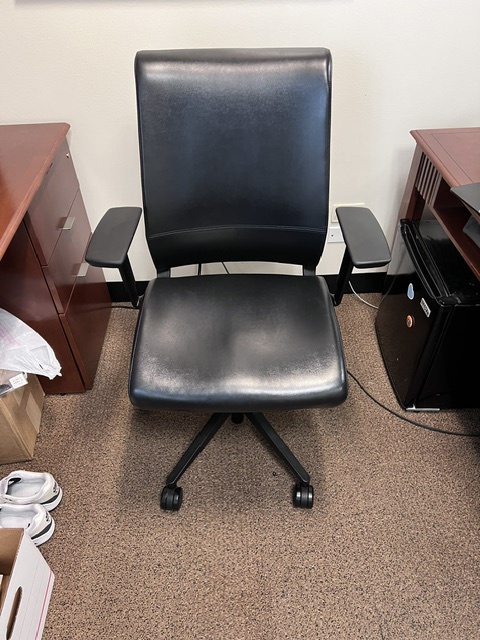 Black leather task chair