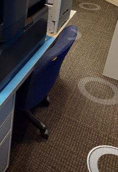 Blue task chair no arms