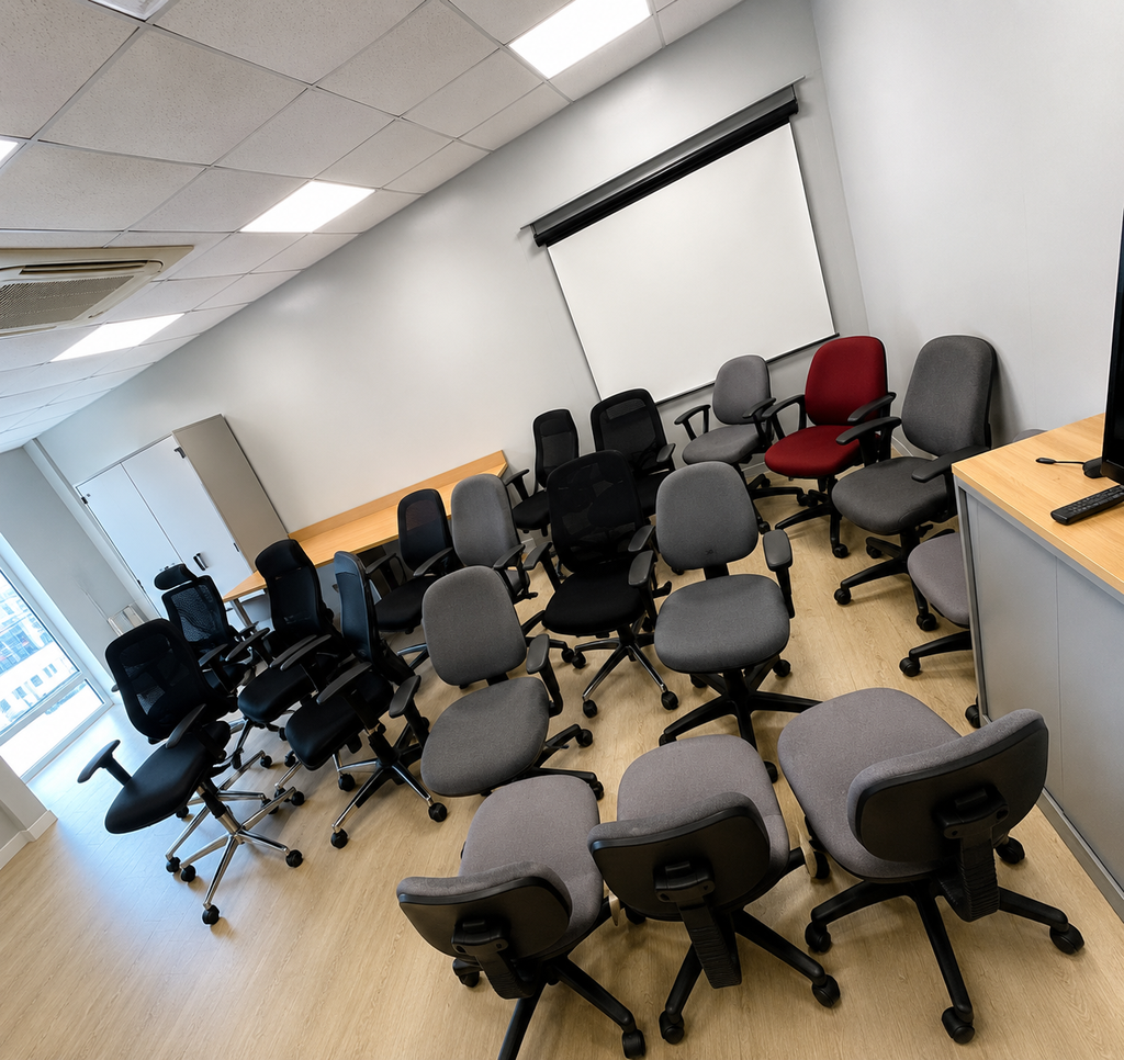 Task chairs (grey without arms)