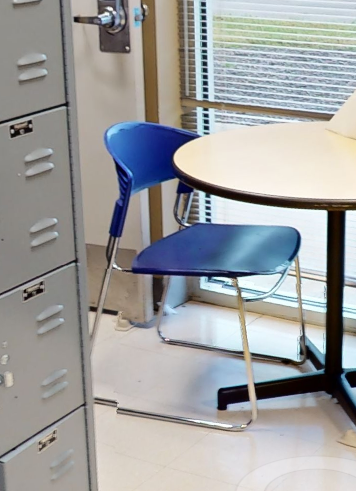 Blue cafe chairs