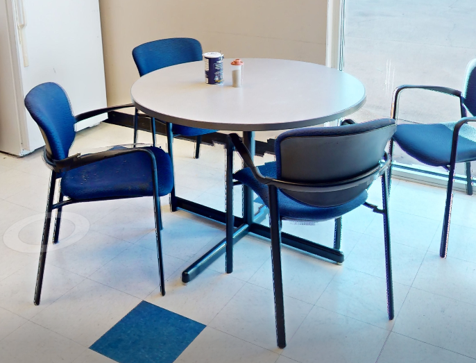 Blue cafe chair