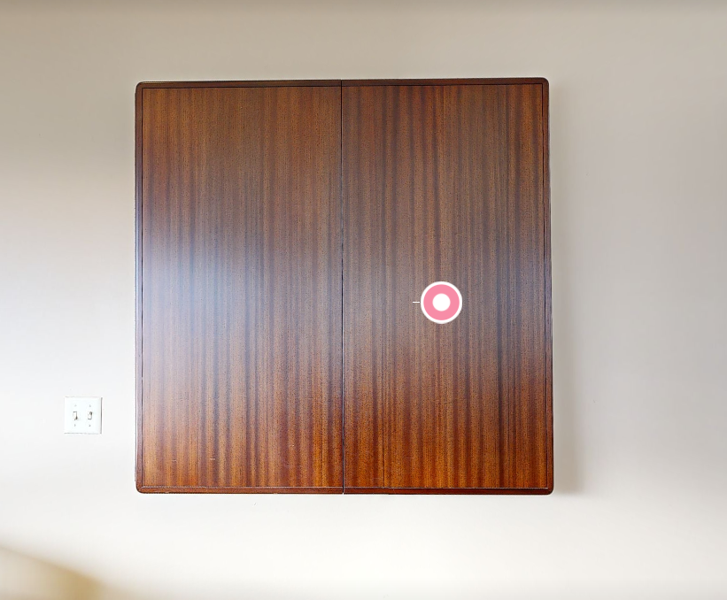 Whiteboard in mounted wall cabinet