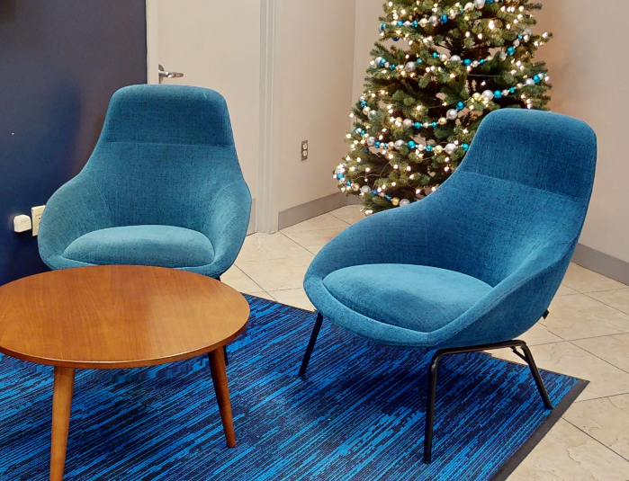 Blue lounge chair