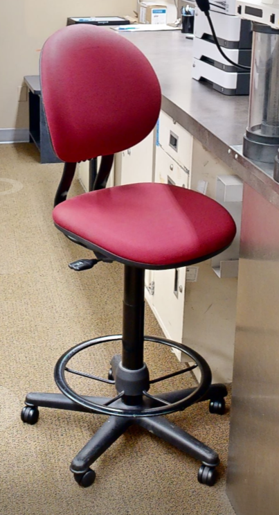 Red adjustable task chair no arms