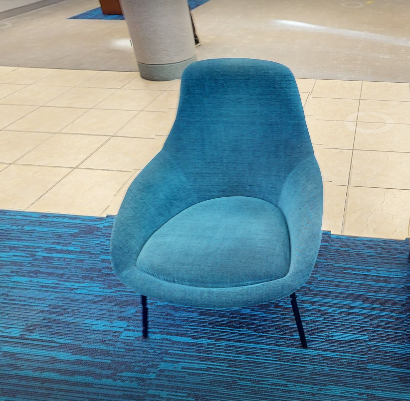 Blue lounge chair