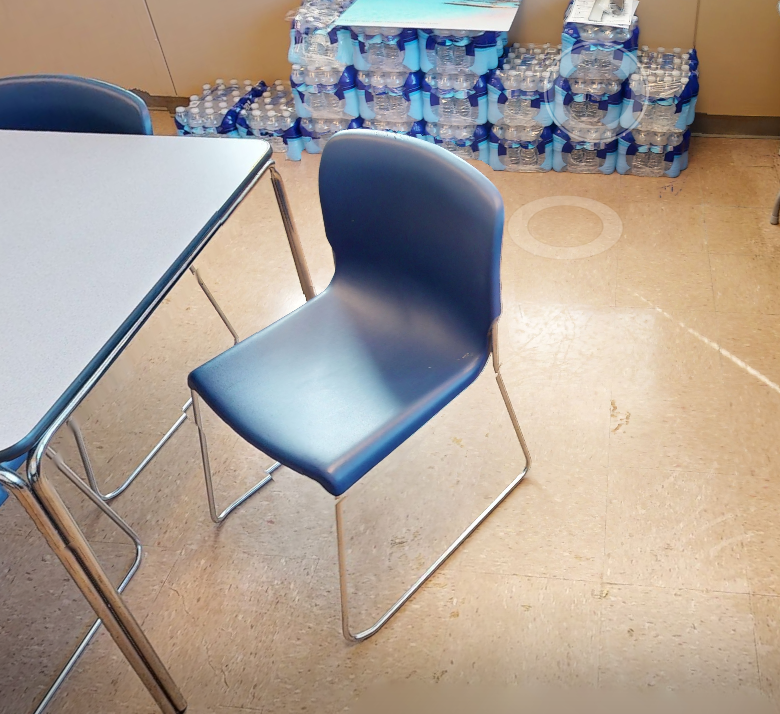 Blue cafe chair