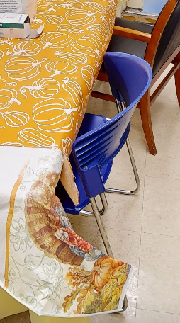 Blue cafe chair