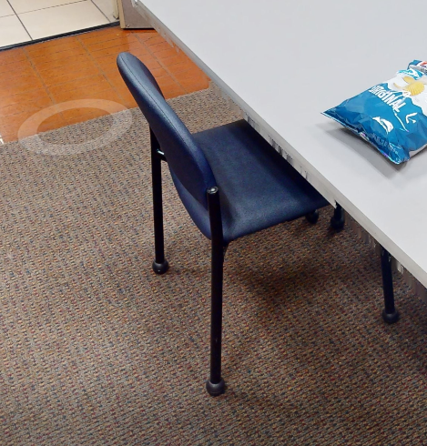 Blue cafe chair
