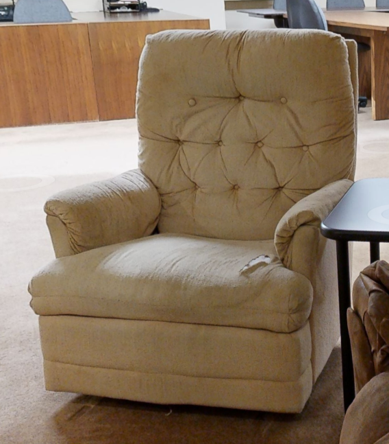 Beige recliner chair