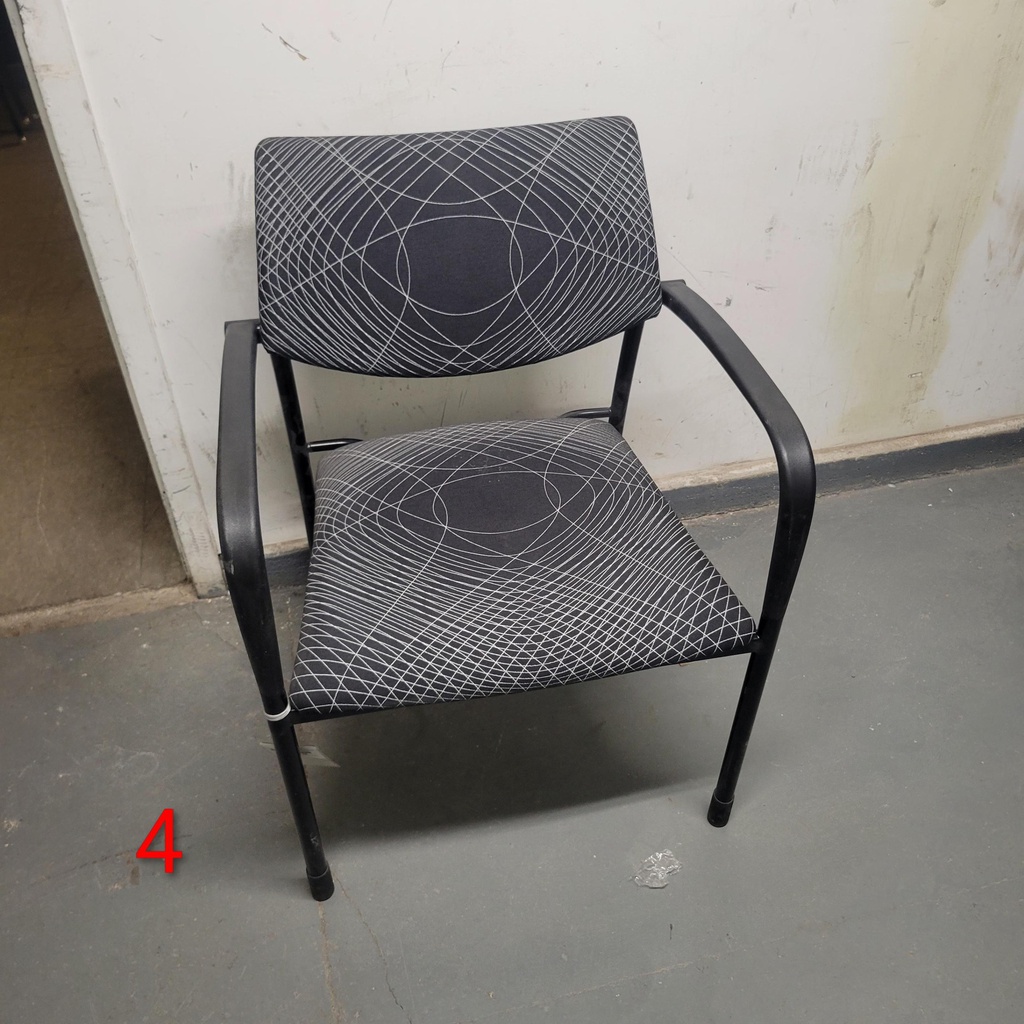 Black and White Patterned Fabric Guest Chair