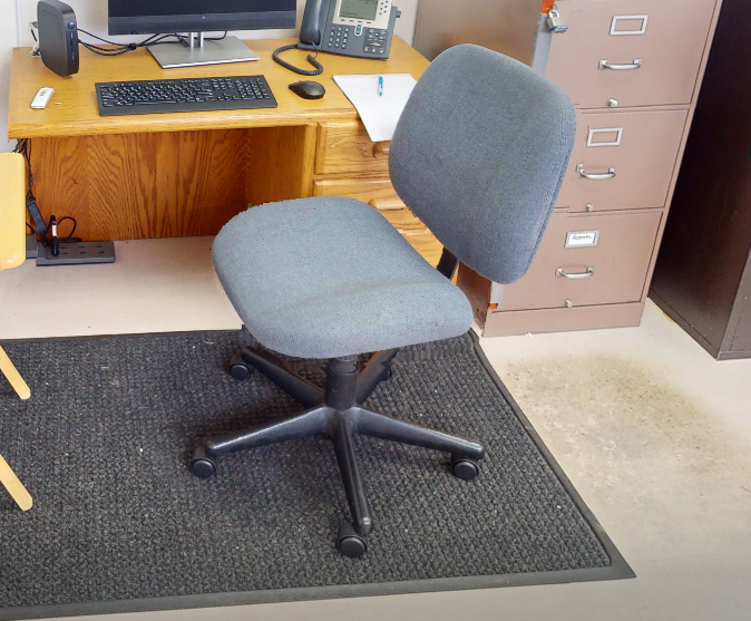 Blue task chair no arms