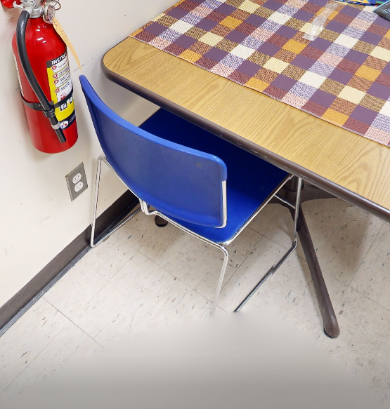 Blue cafe chair