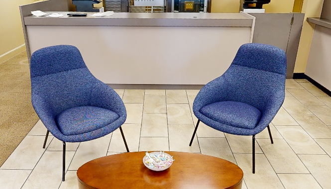 Navy lounge chair