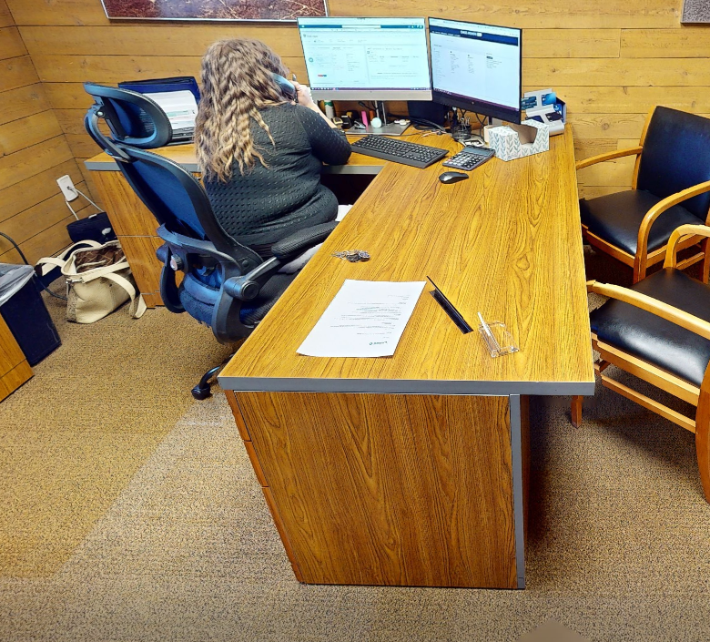 L-shaped desk