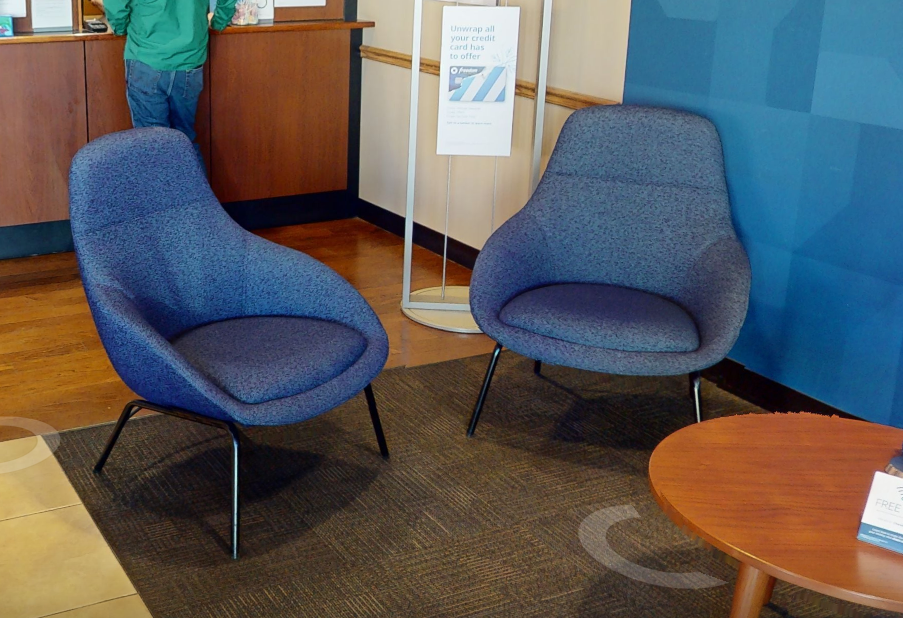Blue lounge chair