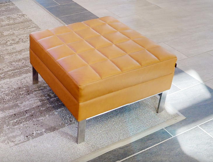 Gold square ottoman