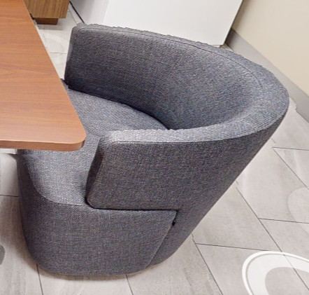 Grey round lounge chair